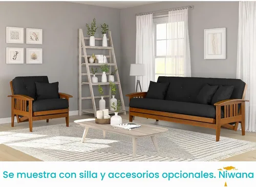 Vista 6 de Marco de futón de madera Westfield, Madera Noble