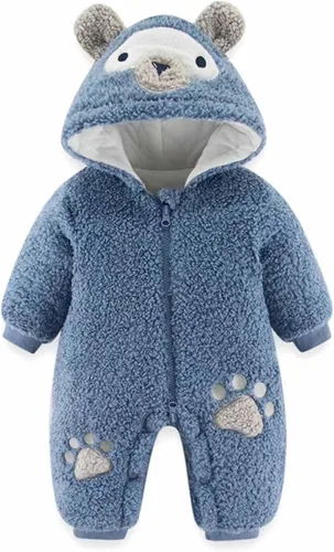Vista 2 de Mameluco unisex con capucha para bebé recién nacido, diseño de koala de vellón, para invierno, Navidad, cálido, con capucha
