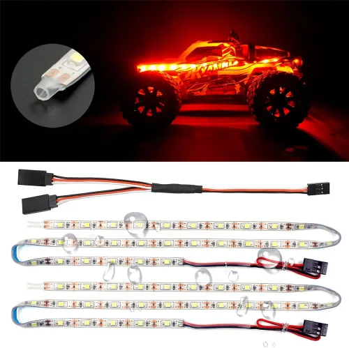 Vista 9 de Tiras de luz LED impermeables para autos RC, camiones, aviones, barcos, drones, ala fija, modelo de ala AR, luz de resplandor inferior (blanco)