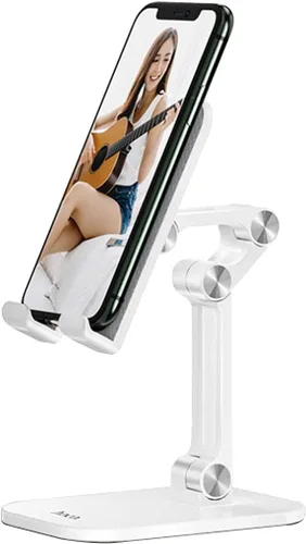 Vista 9 de GARASANI Soporte de teléfono celular ajustable en altura en ángulo, soporte universal para teléfono de escritorio, soporte para tableta, soporte