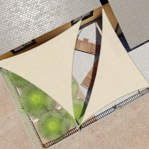 Vista 8 de ECOOPTS - Toldo de vela triangular de 0.6 x 0.6 x 0.6 m, de polietileno de alta densidad, para sombra, toldo para pérgola, cubierta para patio al