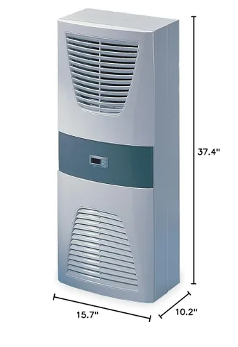 Vista 2 de Rittal 3304.510, Blue e unidad de refrigeración montada en la pared, 3,753.36 BTU/hr, 115V, 50/60Hz, 37.4 pulgadas de alto x 15.7 pulgadas de ancho