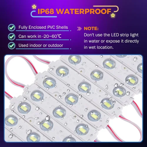 Vista 7 de BEAMNOVA Kit de luces comerciales azules de 100 pies, control remoto o de aplicación Bluetooth, transformador de fuente de alimentación de CA de 120