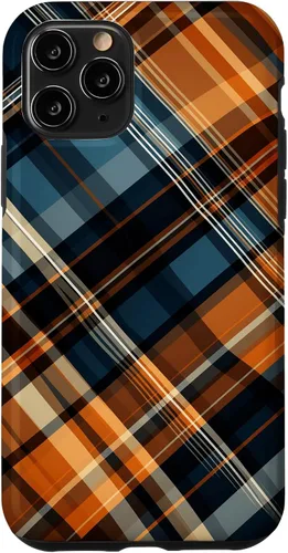 Vista 29 de Navy Black and Orange Plaid Halloween Fall Autumn Pumpkins Case for iPhone 17