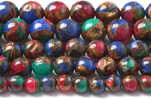 Vista 59 de 60 cuentas sueltas de piedra natural de turquesa africana de 0.236 pulgadas (6 mm) para hacer joyas, pulseras de bricolaje