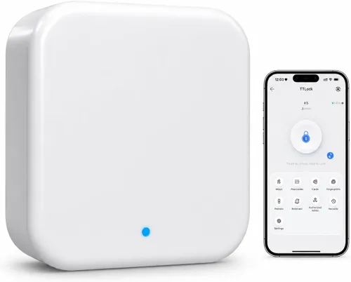 Vista 10 de CATCHFACE cerradura inteligente para puerta, cierre y apertura con huella dactilar/app TTlock/código/llave, con wifi, manija biométrica para puerta