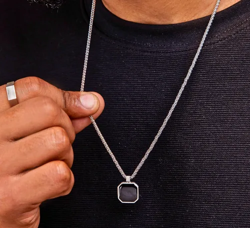 Vista 43 de Galis Collar para hombre, collar de cadena de plata de acero inoxidable de alta calidad para hombres, no se deslustra, cadenas para hombres