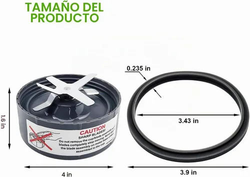 Vista 3 de Extractor de cuchilla cruzada compatible con licuadora Nutribullet serie 7 piezas (1 hoja extractora)