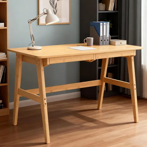 Vista 8 de Nnewvante Escritorio pequeño para computadora de 31.5 pulgadas con cajón, color negro