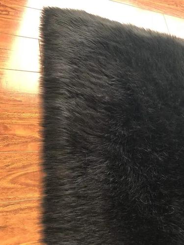 Vista 7 de LAMBZY Alfombra cuadrada de piel de oveja sintética, súper suave, hipoalergénica, de pelo de felpa de primera calidad