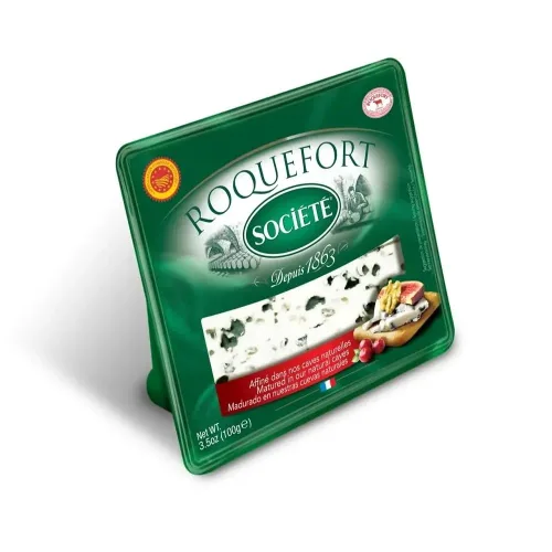Vista 2 de Roquefort Blue Cheese Societe Bee (corte de 3 libras) Francia