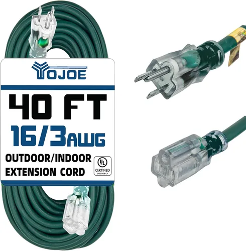 Vista 49 de YOJOE Cable de Extensión, Cable de Alimentación de 3 Clavijas 13A Resistente a la Intemperie, Cable de Extensión Marrón de Servicio Pesado Calibre