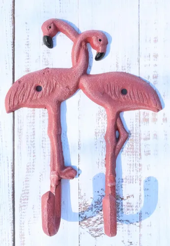 Vista 8 de Ebros Gift Paquete de 2 figuras decorativas de pájaros flamencos rosados del paraíso tropical, 2 clavijas, gancho de doble pared, decoración