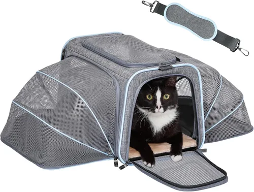 Vista 14 de Petsfit Transportador Expandible para Conejos Transportadores de Conejitos, Transportador de Mascotas de 16 Pulgadas Aprobado por Aerolíneas con 2