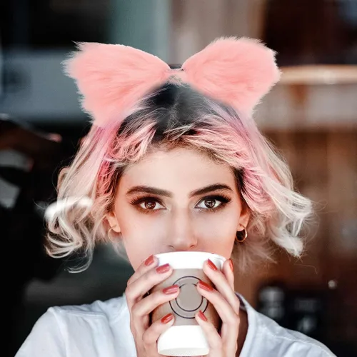 Vista 3 de Jerany Diademas de felpa con orejas de gato, lindas diademas de gato, para fiesta de cosplay, orejas sexys, aro de pelo sintético para mujeres