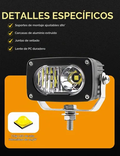Vista 4 de Luces LED de conducción de 3 pulgadas, 2 unidades, 50 W, luces LED para todo terreno, haz combinado de 6000 lúmenes, luces de trabajo impermeables
