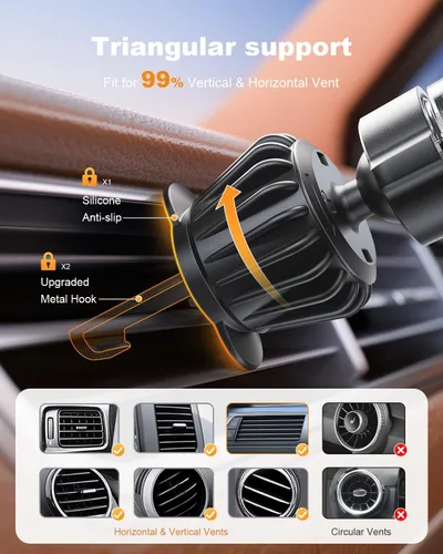 Vista 4 de SUPERONE Soporte para teléfono de coche 3 en 1, soporte de teléfono