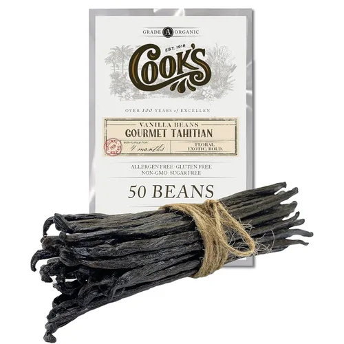 Vista 10 de Cook's, Granos de vainilla orgánicos de Tahití, grado A, la mejor vainilla gourmet fresca premium del mundo, certificado orgánico por CCOF, 10