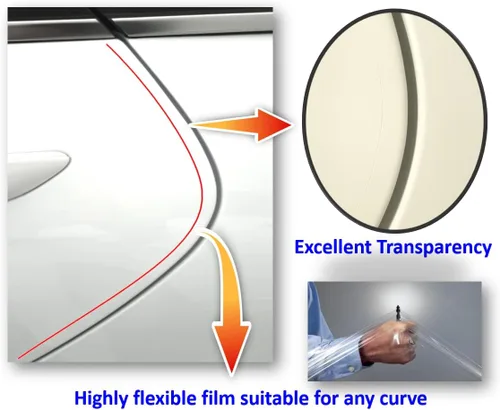 Vista 4 de Protector de borde de puerta de automóvil 3M-4doors/entrada/calcomanía/guardia, 3M-PPF (película de protección de pintura), transparente