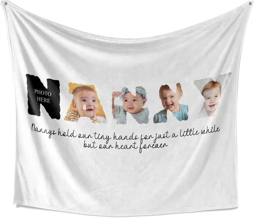 Vista 10 de Manta personalizada para la abuela a mi nieta, regalo para mamá y abuela, regalo de nietos, regalos para abuela, manta personalizada con foto