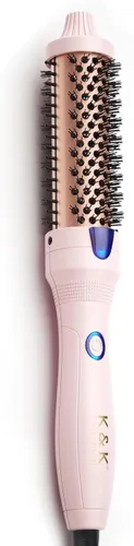 Vista 8 de K&K Cepillo rizador térmico de 1.25 pulgadas con tecnología iónica de turmalina de cerámica, cepillo caliente voluminizador para volumen de raíces