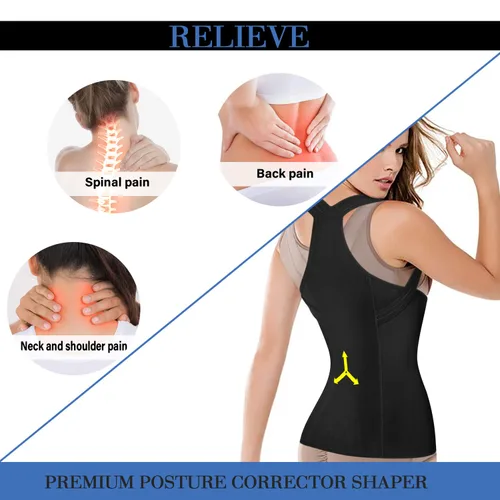 Vista 4 de URSEXYLY Correctores de postura para mujer, chaleco de entrenamiento de cintura, control de abdomen, moldeadores corporales para cuello, hombros