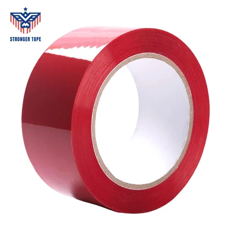 Vista 2 de Cinta de sellado de cartón de 3 colores, cinta de embalaje, cinta móvil, 2 pulgadas x 110 yardas, 2.0 mil de grosor, (rojo, blanco, azul) resistente
