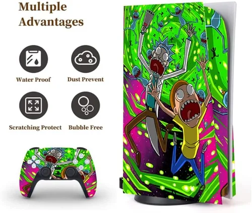 Vista 2 de Funda protectora de anime P-S5Play-Station, protector de piel para controlador de consola Disc Edition, resistente a los arañazos, adhesivos sin