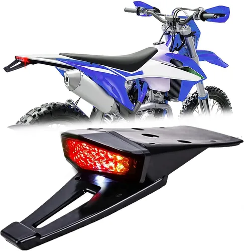 Vista 12 de DREAMIZER Guardabarros trasero negro ahumado 12V LED luz trasera lámpara de freno para motocicleta todoterreno Motocross Dirt Bike