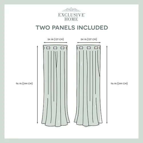 Vista 6 de Exclusive Home Curtains Virenze par de paneles de cortinas para ventanas de seda de imitación
