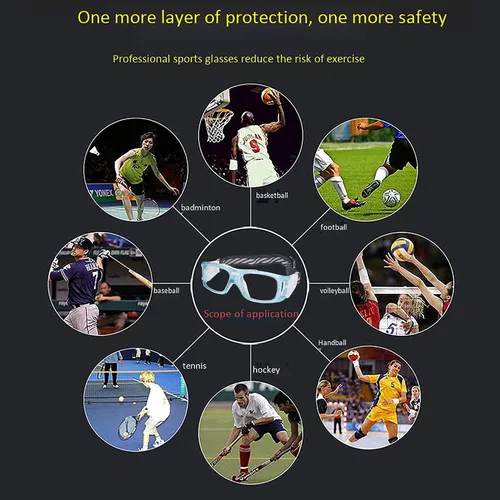 Vista 7 de Gafas deportivas – Gafas protectoras de baloncesto con lente extraíble y correa ajustable para gafas