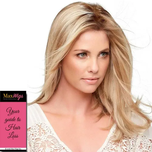 Vista 2 de Top Style 12" Longitud Color FS24/102S12 Laguna Blonde – Easihair Hairpieces Clip In Topper Invisible 9.5"x9" Base Fibra Sintética Multidireccional