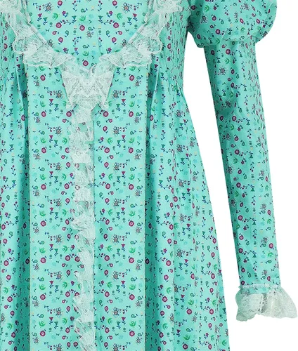 Vista 4 de LILLIWEEN Regan MacNei - Disfraz de exorcista de película de terror para Halloween, cosplay, camisones florales, ropa de dormir para mujer