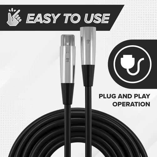 Vista 7 de THE CIMPLE CO Cable de extensión de micrófono XLR macho a XLR hembra de 10 pies, cable equilibrado de 0.236 in con conector de 3 pines