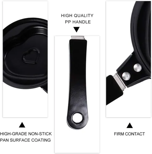 Vista 2 de BESTonZON 2 piezas de estilo sartén antiadherente para hacer huevo, tortilla, estrella, multiusos, panqueques, hierro, forma de cocina, mini huevos