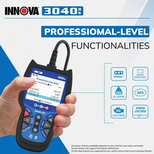 Vista 5 de INNOVA 3040RS, escáner OBD2, transmisor de datos en vivo, probador de batería/alternador, reinicio de la luz de motor/luz de freno/luz de aceite