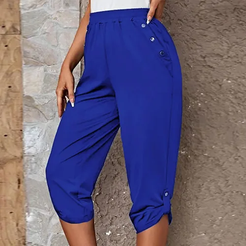 Vista 168 de Pantalones capri para mujer, estilo casual, de verano, elásticos, de cintura alta, pantalones de yoga, ajuste atlético, pantalones deportivos