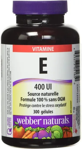 Vista 2 de Webber Naturals Vitamina E, 400 UI, 300 cápsulas blandas