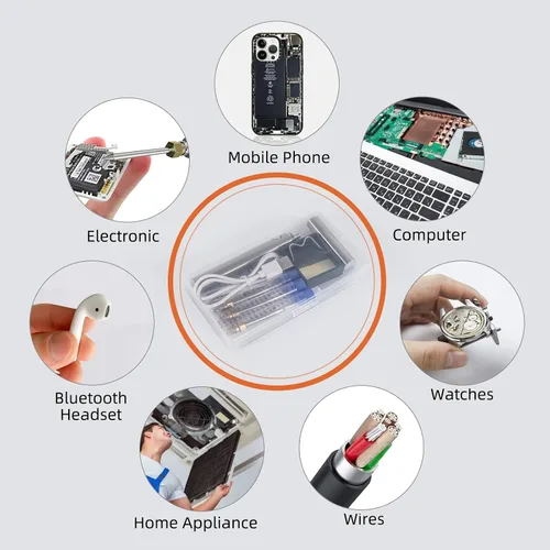 Vista 7 de SEQURE P15 Kit de soldador inalámbrico, soldador portátil USB de 5 V 15 W con batería recargable de 1100 mAh, bolígrafo de soldadura eléctrica con 3