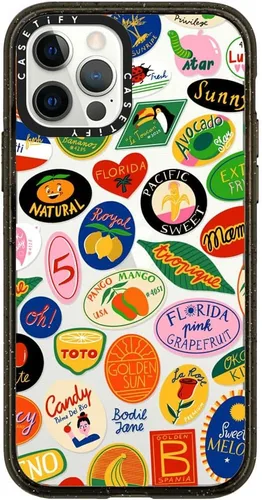 Vista 11 de Funda CASETiFY Impact Case para iPhone 12 / iPhone 12 Pro - Aries Moross - Sticker - Negro Transparente