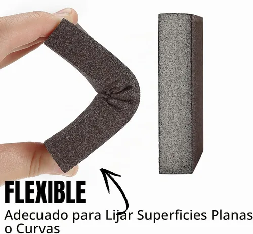 Vista 5 de Bates- Esponja de lijado, paquete de 4, surtido de grano 60/80/120/220, bloque de lijado lavable y reutilizable para madera, metal, paneles de yeso