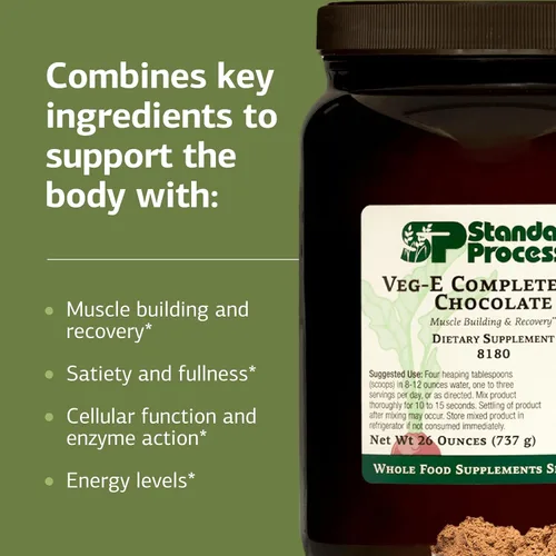 Vista 4 de Standard Process Veg-E Complete Pro - Proteína en polvo orgánica a base de plantas para construcción muscular y recuperación - Apoya el cabello