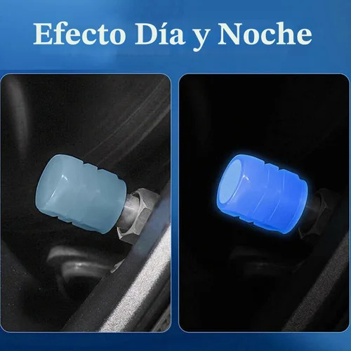 Vista 6 de Tapones fluorescentes para válvulas de neumáticos, cubiertas de vástago luminoso para automóviles, camiones, SUV, motocicletas 4PCS 8PCS