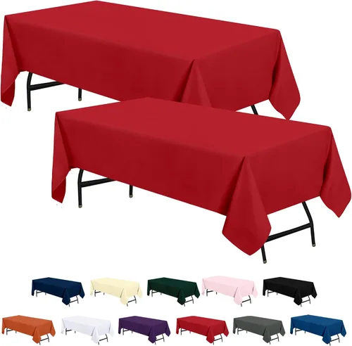 Vista 22 de Utopia Kitchen Mantel rectangular, 1 paquete, mantel lavable a máquina, mantel de poliéster para comedor, fiestas de bufé, pícnics, eventos, bodas