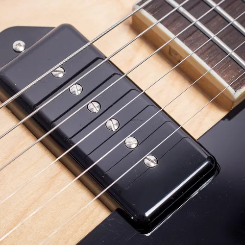 Vista 6 de Guitarra eléctrica de jazz GROTE de cuerpo hueco con herrajes cromados (Natural)