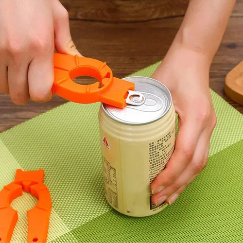 Vista 5 de Paquete de 4 abrebotellas de cocina multifuncional, ajustable, fácil agarre, abridor de botellas naranja, uso para ancianos débiles manos y artritis