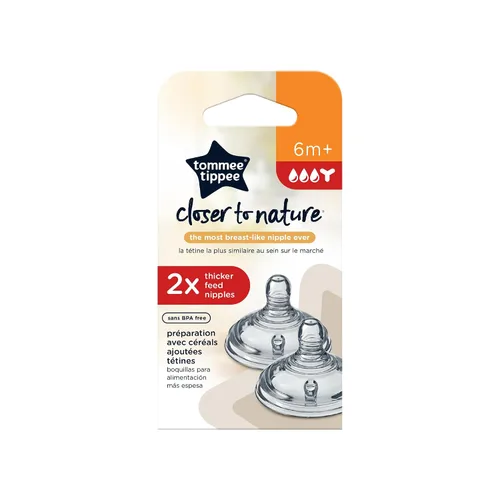 Vista 7 de Tommee Tippee Natural Start - Tetinas para biberón, alimentación más gruesa, 19.7 ft+, paquete de 4 pezones de biberón de silicona suave para un