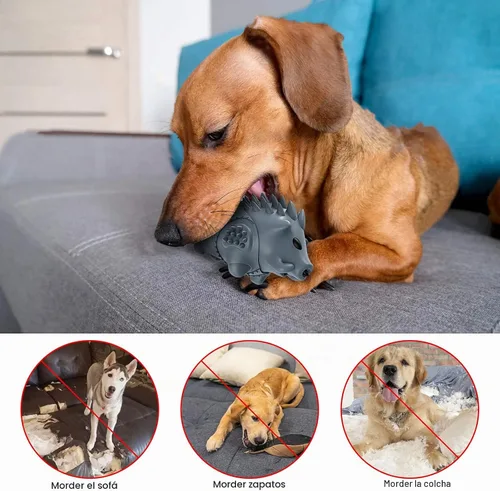 Vista 3 de Juguetes masticables para perros para masticadores agresivos, juguetes de huesos de perro grandes, juguetes para perros para masticadores Gris