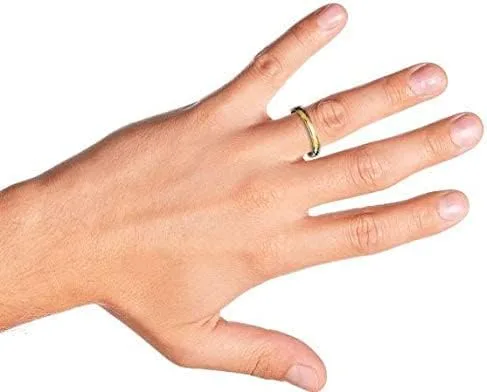 Vista 6 de Bling Jewelry Thin Stackable Minimalist Simple Dome Couples Rose Gold Silver Black Plated Titanium 2MM Wedding Band Ring For Men Women
