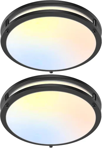 Vista 17 de Luces de Techo LED de 12 Pulgadas 36W, 2700K/3000K/4000K/5000K/6500K Ajustables de Montaje Empotrado, 3200LM Súper Brillantes Regulables Accesorio